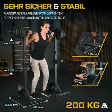 Стійка для присідань TREX SPORT TX-090S, регульована, для штанги, навантаження до 200 кг
