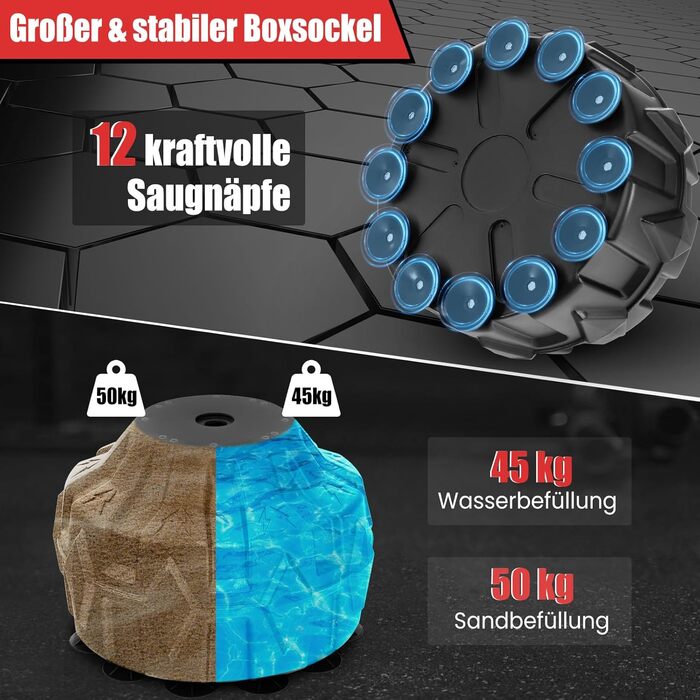 Боксерський мішок GYMAX з підставкою, на присосках, для дорослих та MMA - тренувальний мішок з амортизацією