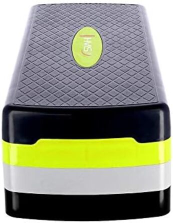 Фітнес степ-платформа HMS AS002, 3 рівні, 67 см, зелено-сіра, для аеробіки та кросфіту