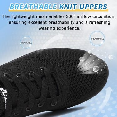 Жіночі кросівки для бігу та фітнесу: зручні, дихаючі, з амортизацією, чорно-білі (39 EU)