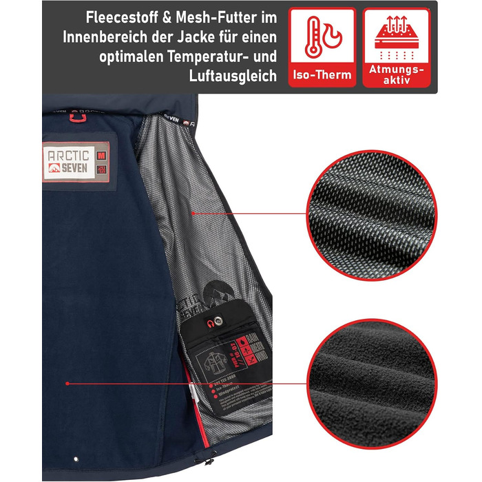Чоловіча куртка Softshell водонепроникна outdoor з флісовою підкладкою, дихаюча функціональна куртка AS088, XL, темно-синя (Navy)