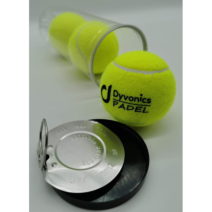 Падельні м'ячі Dyvonics, жовті, 9 шт. (3 туби по 3 м'ячі)