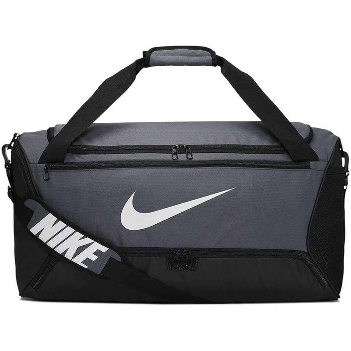 Спортивна сумка Nike Brasilia Training Medium 61 см, сірий/чорний/білий