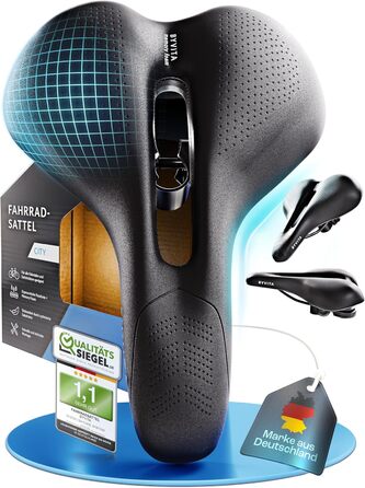 Велосипедне сідло BYVITA ErgoFoam+ I Комфортне сідло для жінок та чоловіків I Зручне сідло для велосипеда (City)