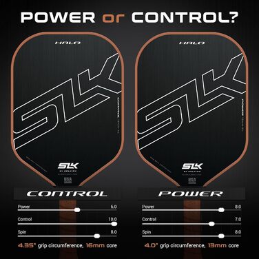 Падл для піклболу Selkirk SLK Halo з карбону, Rev-Core Power, для максимального спіну