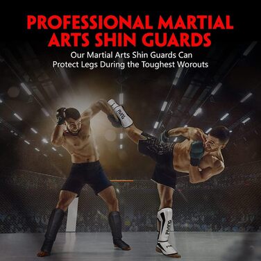 FIVING Захист гомілки для MMA та тайського боксу з підйомником, регульований, з амортизацією, для тхеквондо і змішаних єдиноборств, для тренувань і спарингів