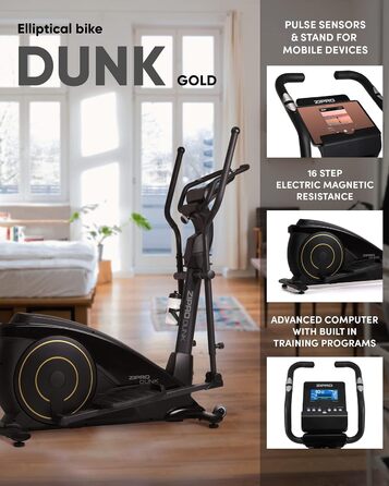 Zipro Crosstrainer Dunk: еліптичний тренажер для дому, до 150 кг, 16 рівнів опору