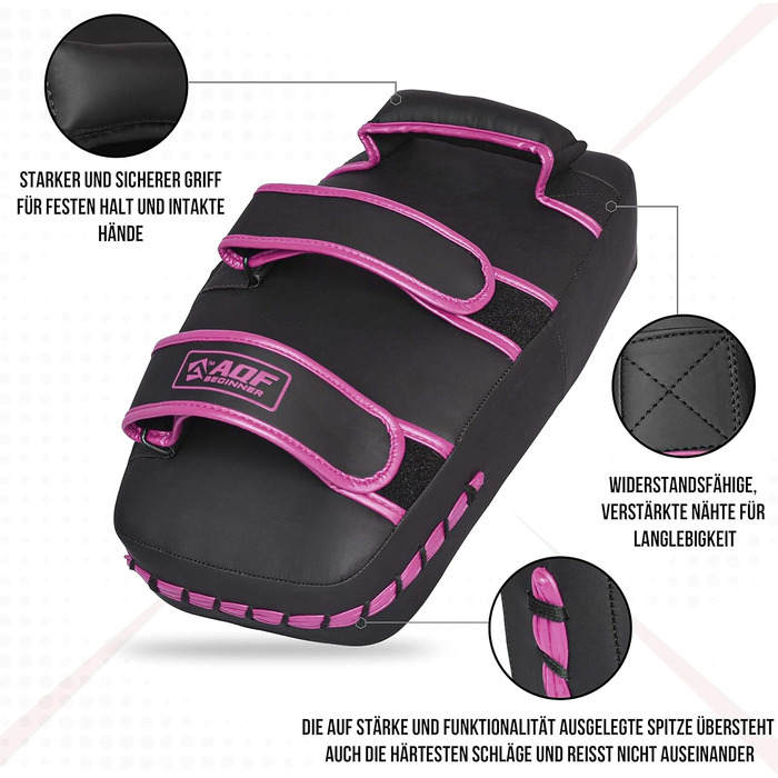 Шлагбаум для бойових мистецтв Pratzen, рукавичка для боксу Maya-Leder Curved, килимок для кікбоксингу, Муай-Тай, боксерський килимок, боксерські рукавички для боксу, бойових мистецтв, карате та ММА, одноразовий рожевий