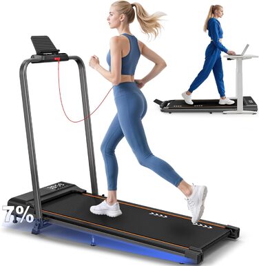 Бігова доріжка VOWVIT для дому, складаний: кут нахилу 7%, потужність 2.5 PS, максимальне навантаження 120 кг, швидкість 1-12 км/год