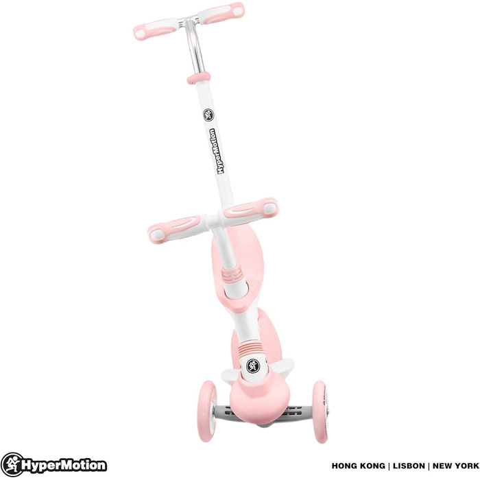 Самокат дитячий Kinderroller 5 в 1 рожевий: самокат-біговел, з сидінням, для дівчаток та хлопчиків