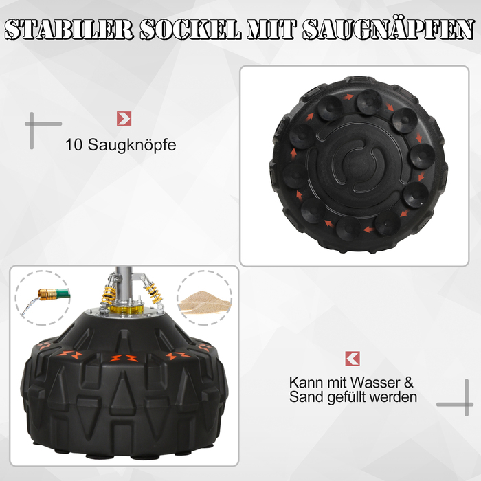 Боксерська груша HOMCOM для дорослих з всмоктувальною основою Black Red 60x60x180см ідеально підходить для фітнесу та самооборони
