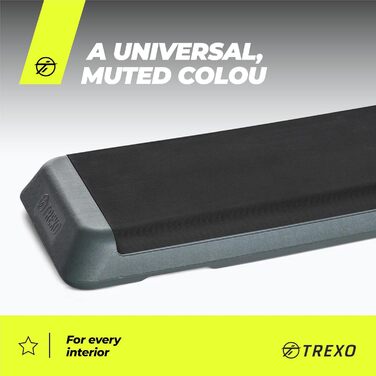 Аеробний степпер TREXO для кардіо та фітнесу, регульована висота 10/15/20 см, домашній тренажерний зал, до 250 кг, чорний/рожевий, 109x41 см, модель TRX-AS01, сірий