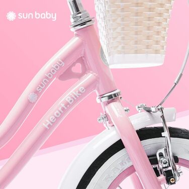 Дитячий велосипед Sun Baby Heart Bike для дівчаток 12/14/16 дюймів, знімна штанга, для дітей 2-6 років