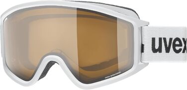 Гірськолижна маска uvex g.gl 3000 P для жінок і чоловіків, поляризована, з широким антифог-склом, універсальний розмір, біло-коричнева