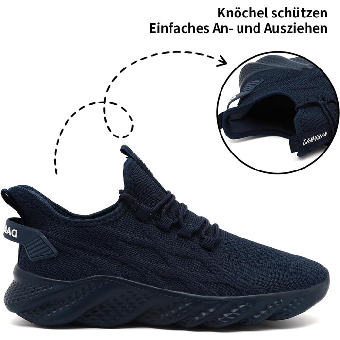 Чоловічі спортивні кросівки для бігу, тенісу, джогінгу та ходьби. Легкі, дихаючі, для вуличної активності та фітнесу. Розмір 46 EU, колір темно-синій