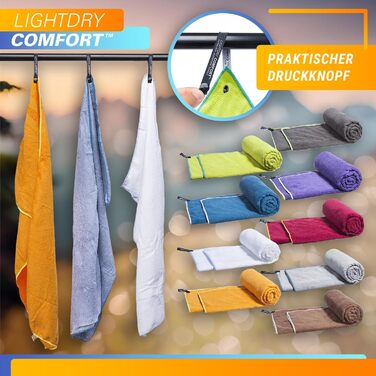 LightDry® Original: Спортивне рушник з мікрофібри для подорожей та спорту - швидковисихаюче, антибактеріальне (60x30 см, лайм)