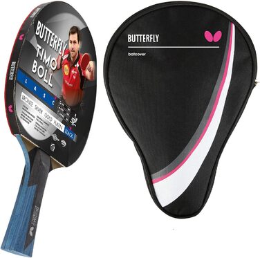 Професійна ракетка для настільного тенісу Butterfly® Timo Boll Black з чохлом, ITTF сертифікований накладка Wakaba, анатомічна ручка, для технічно просунутих гравців