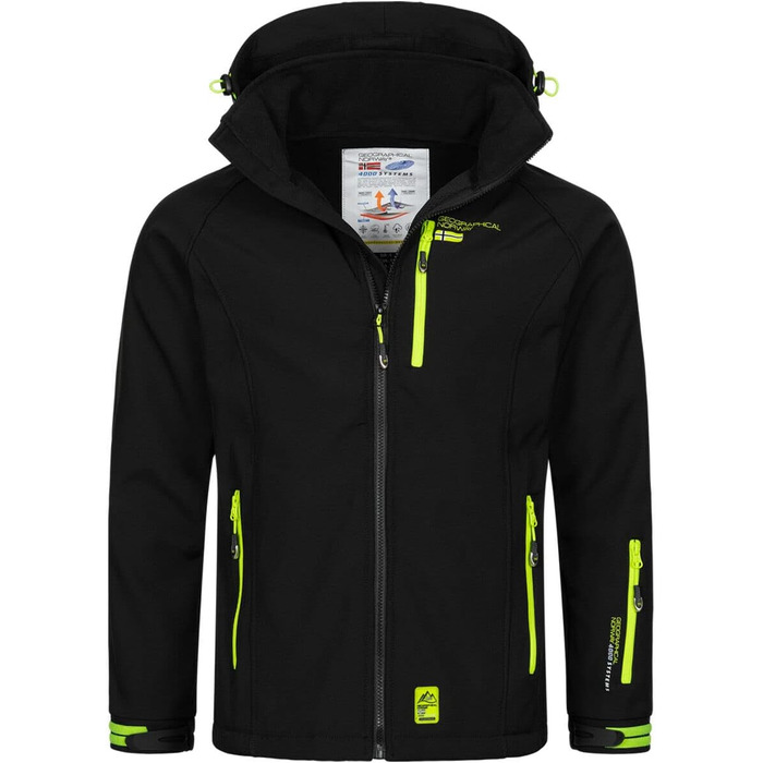 Чоловіча куртка Geographical Norway для осені та зими: Softshell, Outdoor, захист від дощу, перехідна модель (5XL, чорний)