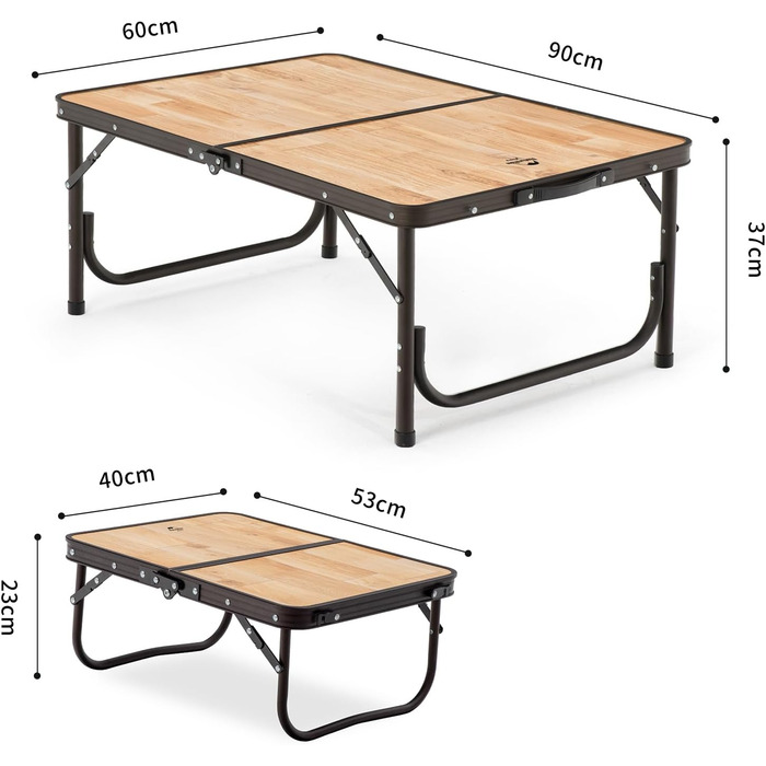Складаний туристичний стіл Naturehike з регулюванням висоти, 90x60x37 см. MDF стіл з сумкою для кемпінгу, відпочинку на природі, саду, подорожей.