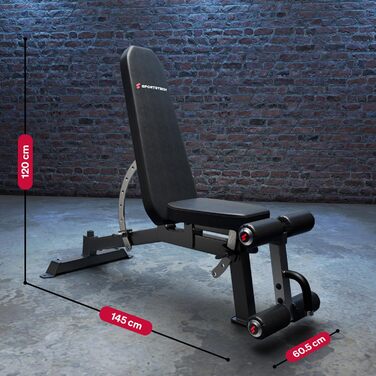 Sportstech Hantelbank BRT700: Багатофункціональна лава для дому, 21 в 1, чорна