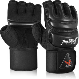 MMA рукавички Xinluying чорні для боксу, муай-тай, тхеквондо, карате, тренувань, універсальні для чоловіків, жінок і дітей