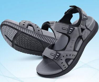 Чоловічі сандалі KuaiLu для трекінгу та відпочинку, ортопедичні, сірі, розмір 45 EU