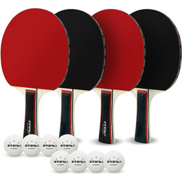 Набір для пінг-понгу ZTTENLLY: 2 або 4 ракетки з м'ячами та кейсом | Покращений контроль | Клейке гумове покриття | Для гри в приміщенні та на вулиці