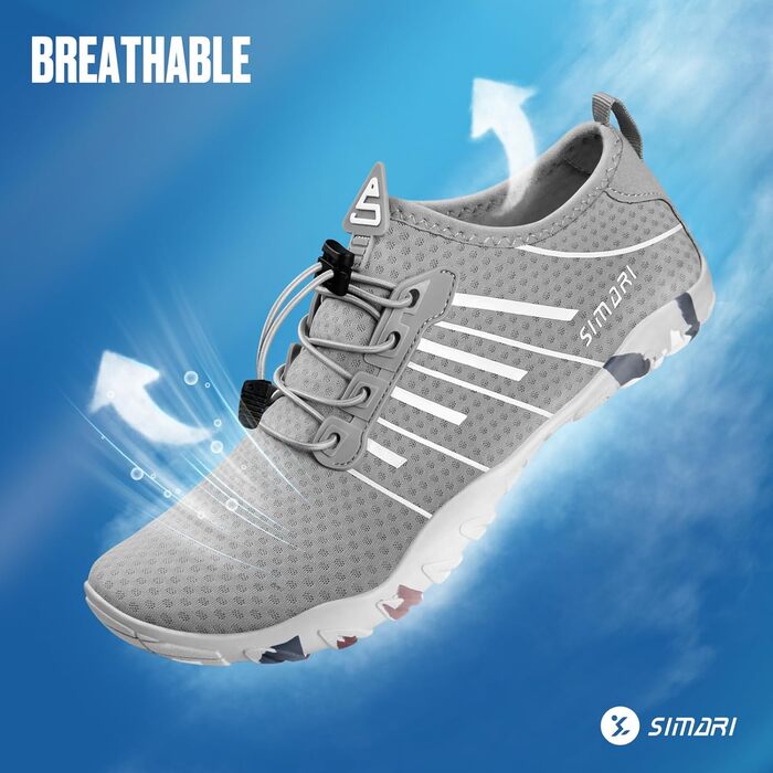 Водні черевики SIMARI WP001 для жінок та чоловіків, швидковисихаючі, для плавання, дайвінгу, серфінгу, йоги та відпочинку на природі, WP001, Lila (40 EU, 229 Gray)