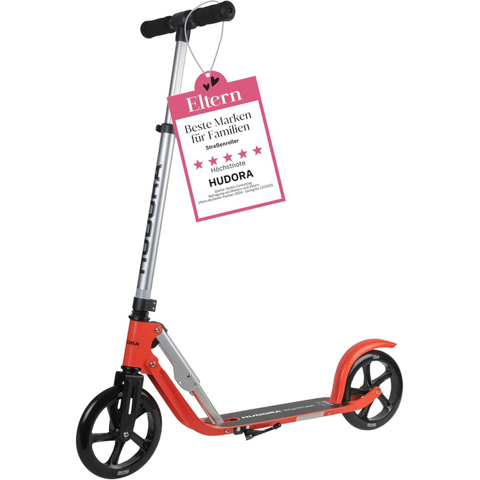 Самокат HUDORA BigWheel Pure міський, алюмінієвий, складаний, з підніжкою, регульований по висоті, для дорослих і підлітків, до 100 кг