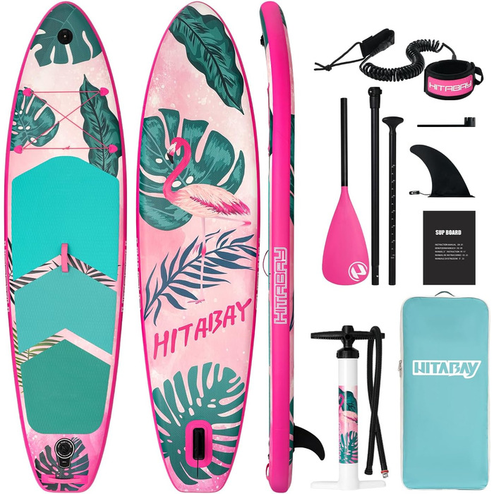 Надувний SUP Борд Set з аксесуарами та тримачем для камери, 10'6', 320x81x15 см, 150 кг, для дорослих (РОЖЕВИЙ)