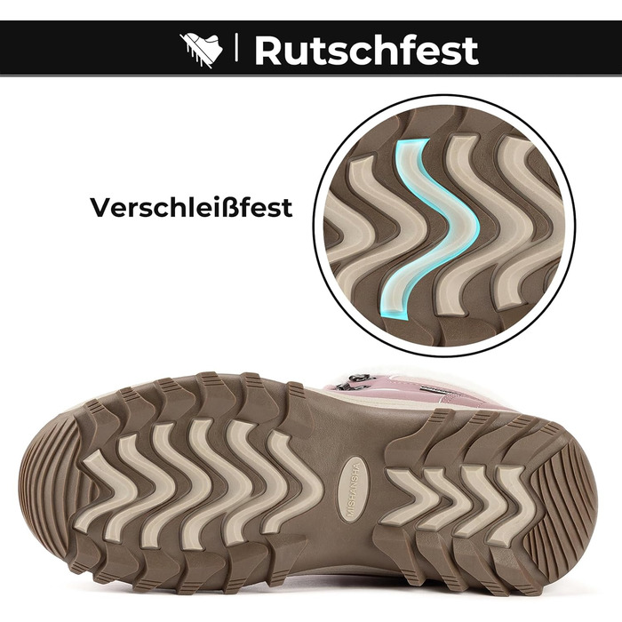 Зимові черевики Mishansha для чоловіків та жінок, теплі, з підкладкою, зимові чоботи, Outdoor, 36-48 EU (40 EU, Рожевий)