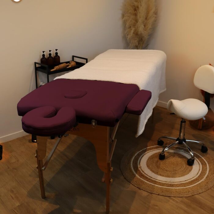 Складаний трисекційний масажний стіл Vivezen з дерева з Reiki-панеллю, аксесуарами та сумкою для транспортування