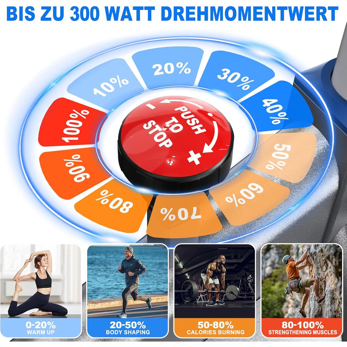 Велотренажер FYSIQ Heimtrainer, 300 Вт, 150 кг, дисплей RPM, тримач для планшета, білий
