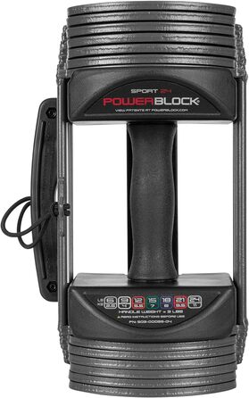 POWERBLOCK Sport 24 кг - чорні гантелі для занять спортом