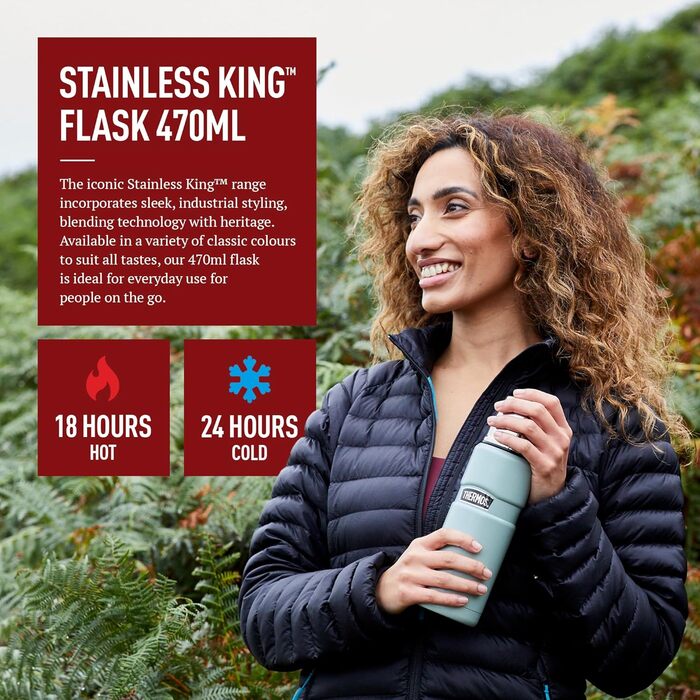 Термос Thermos King 0,47 л, нержавіюча сталь, червоний