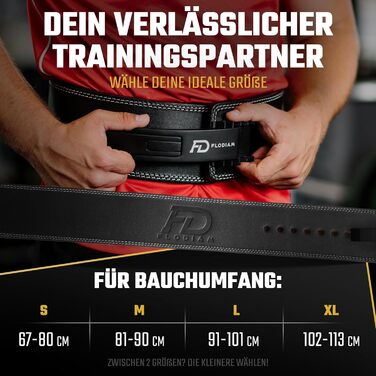 Пояс для важкої атлетики Flodiam Profi Full Power, чоловічий та жіночий, шкіра буйвола, важкоатлетичний ремінь для тренажерного залу, швидке регулювання, важка атлетика, пауерліфтинг, чорний/червоний, 8,5 см
