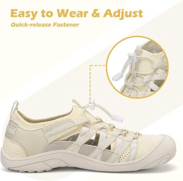 Трекінгові сандалії для жінок SAGUARO - зручні, дихаючі, розмір 36-42 (EU 42, бежеві)