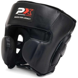 Захисний шолом TEKKA BUDO PX Legacy Pro з натуральної шкіри, чорний, XL – для карате, тхеквондо, кікбоксингу