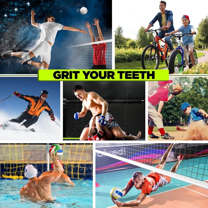 Капа для захисту зубів RDX для бойових видів спорту, MMA, кікбоксингу, хокею, футболу, м'яку рукавичку, регбі. Зручна коробка для зберігання. Для дорослих (від 12 років). Чорний колір.