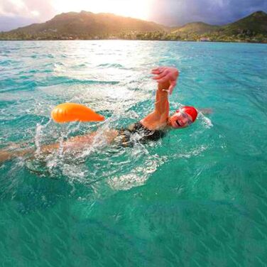 WholeFire 20L Плавуча Сумка для Спорядження, Водонепроникна, Надувна, для Водних Видів Спорту: Плавання, Триатлон, Каякінг, Снорклінг, Помаранчевий