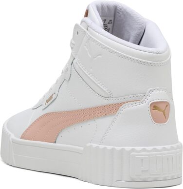 Кросівки PUMA Carina 3.0 Mid для жінок, 39 EU, білий, рожевий кварц, золотий