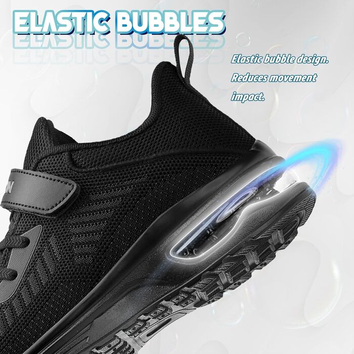 Дитячі кросівки ASHION для хлопчиків та дівчаток: м'які, гнучкі, стабільні, для фітнесу та занять у залі (36 EU, чорний)