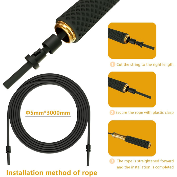 Стрибкове канат для чоловіків, жінок, дітей – з подвійним кульковим підшипником, 360-градусним обертанням, металевою ручкою, ядром з силіконовою ручкою, регульований, 3 м, для фітнесу, схуднення (зелений)