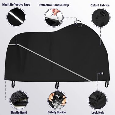 Водонепроникний чохол для велосипедів на 2 велосипеда, 210D Oxford, захист від дощу, 200x110x90 см