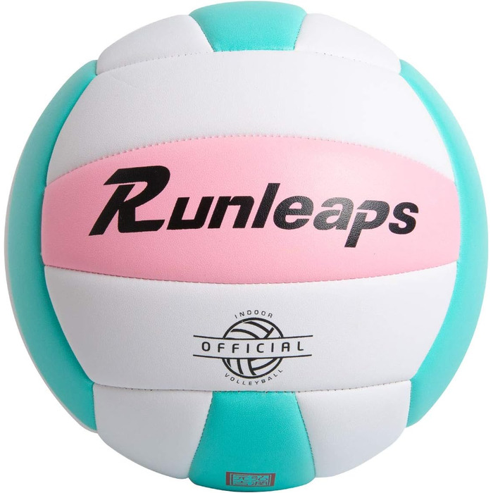 Волейбольний м'яч Runleaps для пляжу та залу, розмір 5 (Blue/Pink/White)