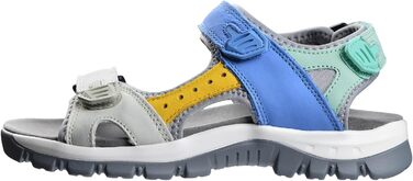 Жіночі спортивні сандалі Harssidanzar для літа та активного відпочинку - шкіра, регульовані ремінці, зелено-блакитні (36 EU)