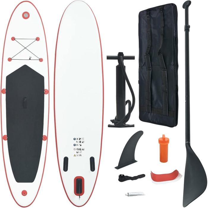 Надувна дошка для сапбордингу BaraSh Stand Up Paddle, червоно-біла, для серфінгу та веслування