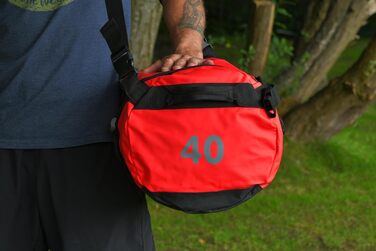 Водостійка сумка-рюкзак STEIN Metro 40 л, червона — трансформер з ПВХ-покриття, компресійними ременями та м'якими плечовими ременями