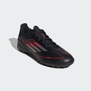 Дитячі футбольні бутси adidas F50 League для гри на траві, чорно-металево-червоні, розмір 33 EU