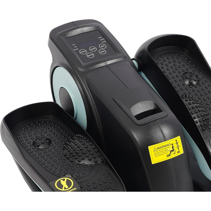 Еліптичний тренажер під стіл з пультом та дисплеєм, регульована швидкість, електричний, для ніг та рук (Чорний+Блакитний)